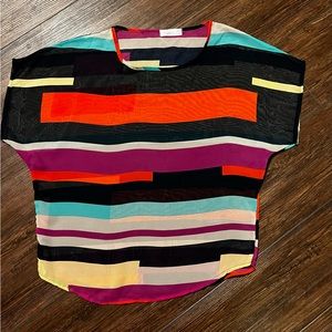 EUC Singwing vibrant, very sheer blouse. Size Large (14).